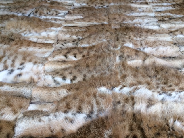 Bobcat Paws Plate Blanket Real Fur Throw Best Quality Fur Theodora Fur Corp NYC